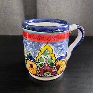 TALAVERA Folk Art Mexican Pottery Coffee/Tea Mug -  Signed Hernandez